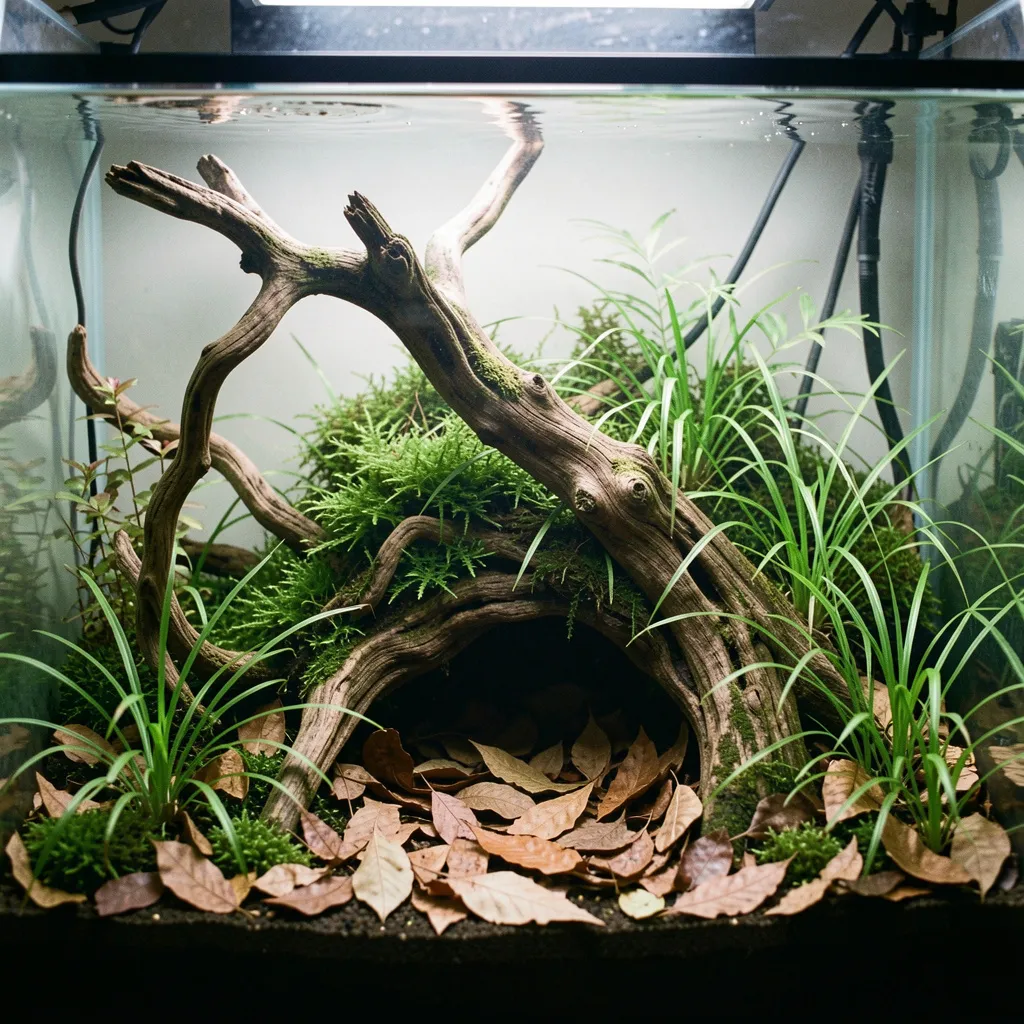 Ποικιλία υδάτινων φυτών σε ενυδρείο